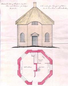 Plan and elevation of the Roundhouse in 1805 [R3/2114/530]